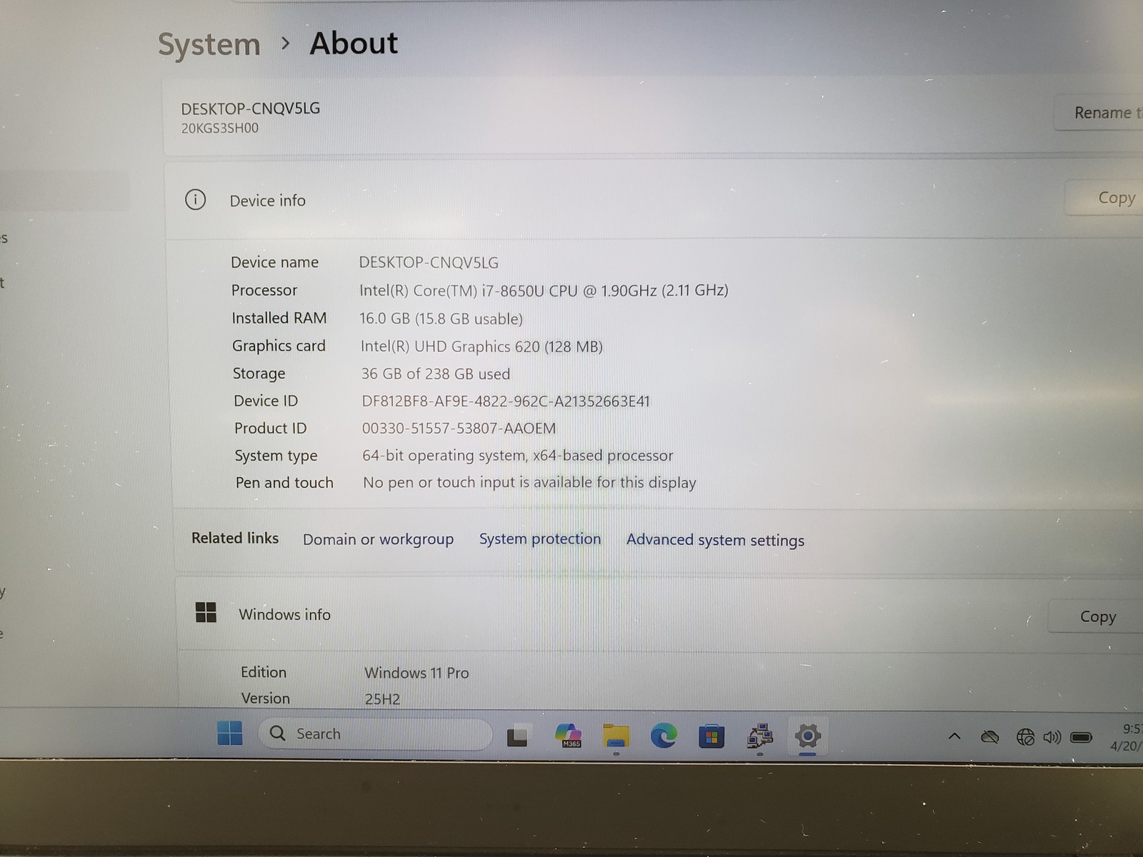 Lenovo ThinkPad X1 Carbon, 14-Inch Laptop, with Intel Core i7-8650U, Windows 11 Pro