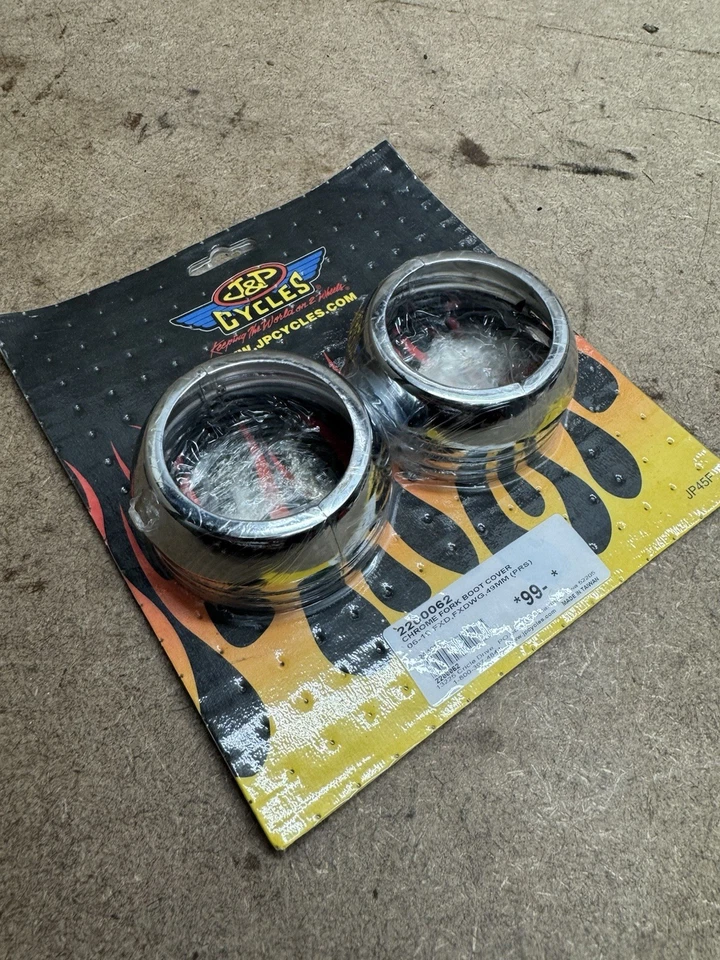 J&P Cycles 49mm Chrome Fork Boot Cover for Harley Davidson Motorcycles - Image 2 of 4