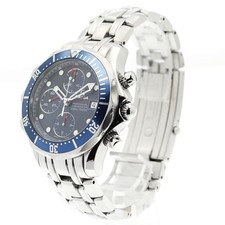 OMEGA SEAMASTER 300 2225.80 42mm SS Navy Dial Automatic Chronograph Date #C1509