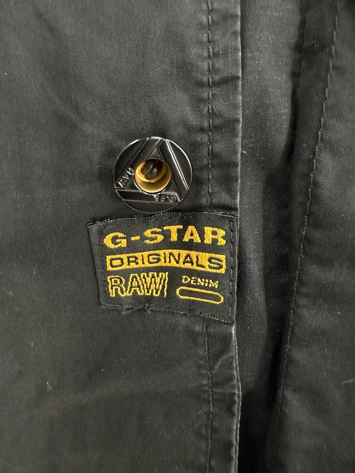 Chaqueta G-Star RAW Para Hombre Grande Negra Tipo 3301 Bolsillos Cremallera Completa Militar Sartorial Foto 4 de 4