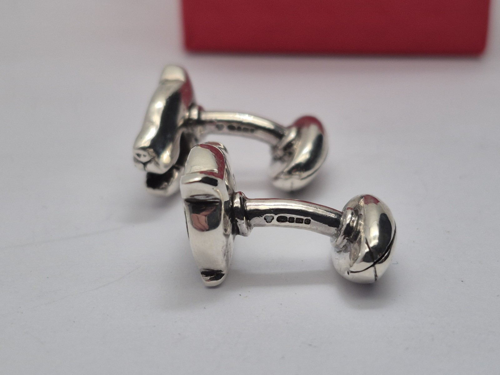 Solid Sterling Silver Hallmarked Tiger Cuff Links… - image 6
