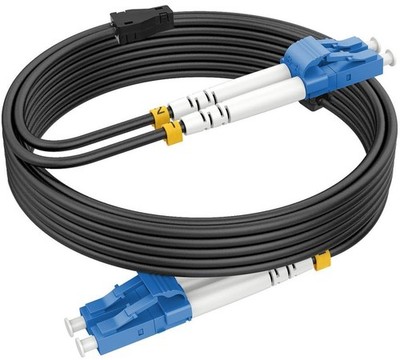 300Ft Armored LC to LC Single Mode Fiber Optic Cable 10GB Black