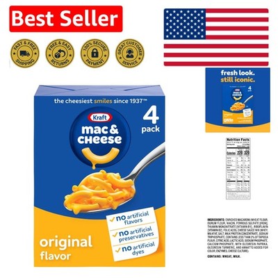Quick & Easy Kraft Mac and Cheese Dinner 4 Pack - Vegetarian Family Favorite