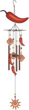 Southwest Collection - Large Rustic Metal Wind Chime, Chile Pepper