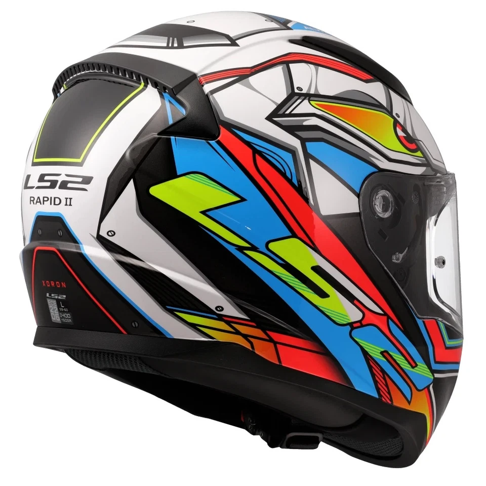 CASCO LS2 FF 353 RAPID II X DRON WHITE NEON ORANGE  INTEGRALE VISIERA TRASP. - Immagine 2 di 2