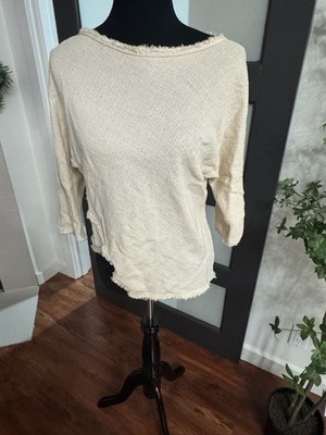 Zara Cream Open Weave Knit Top