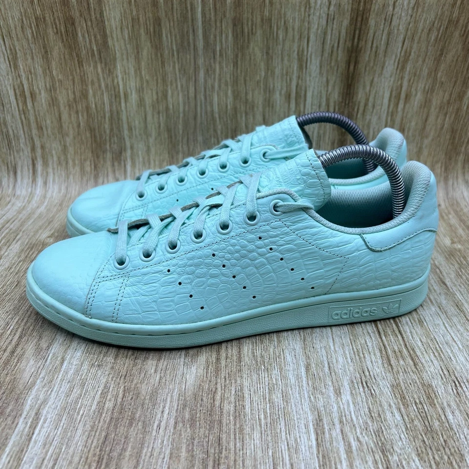 Adidas Stan Smith Women's Size 10 Frozen Mint Green Croc Sneakers Shoes AQ6806 - Image 3 of 4