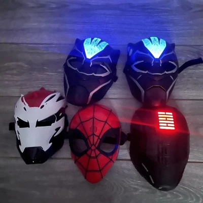Spider-Man, Snake Eyes, Venomized Ironman & 2 Black Panther Light Up ( Lot Of 5 - Image 1 of 2