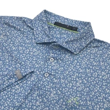 RLX Ralph Lauren Men's Size XL Blue Floral Print Short Sleeve Golf Polo Shirt