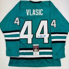 Marc-Edouard Vlasic Autographed San Jose Sharks Custom Jersey Certified (JSA)