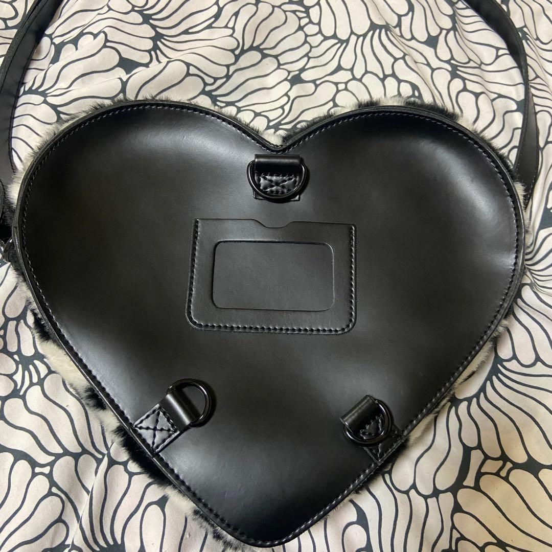 Rare Dr. Martens cow print 2-way shoulder bag with heart-shaped design image 4