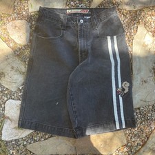 Jnco Roadkill Jorts Size 30 Vintage 90s Baggy Y2K Black With White Stripe