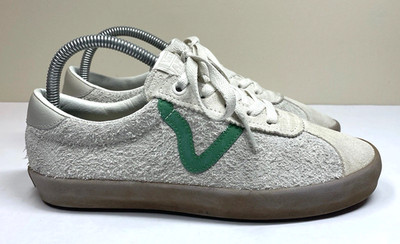 VANS  Off The Wall   Sport Low Sneakers Marshmallow Suede Green M6.5 W8 Gum Sole