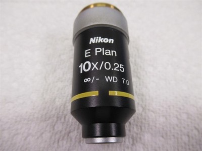 Nikon E Plan 10x / 0.25 Microscope Objective Lens  /- WD 7.0 CFI60 Eclipse