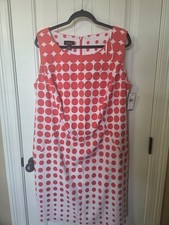 ALYX Spring dress NWT POLKA DOT Plus Size 20 Coral White