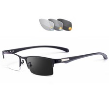 Photochromic Progressive Multifocal Reading Glasses Anti-blue Magnifier