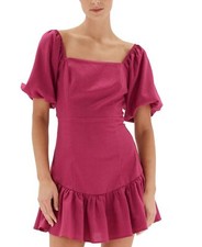 Minkpink Freshwater Ruffled Tie-Back Dress, Orchid, Large