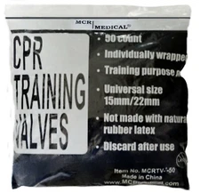 50 Pack CPR Training Valves -  for Pocket Rescue Mask Training with CPR Manikins
