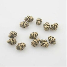 25pcs 8.6X5mm antiqued bronze COLOR skull spacer beads findings x0002
