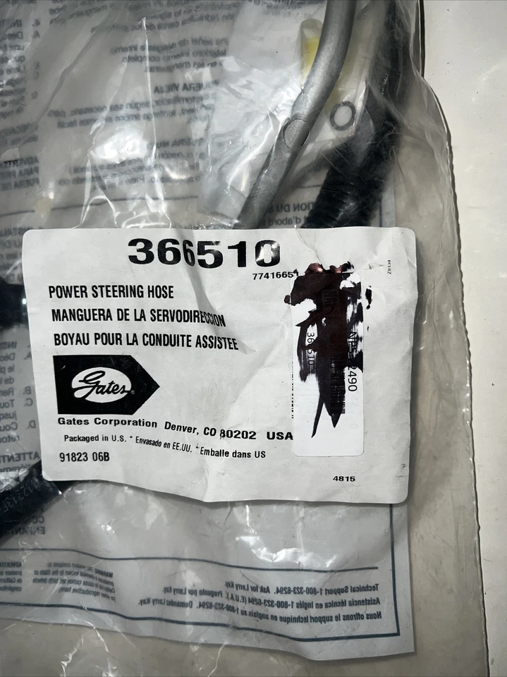 Conjunto de manguera de línea de presión de dirección asistida Gates 366510 Foto 2 de 4