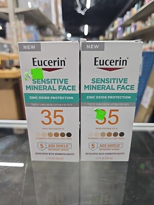 Eucerin Sensitive Mineral Face SPF 35 TINTED Sunscreen for face 1.7 oz 