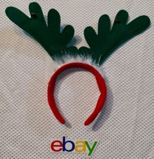 Rudolph Ear Horn Deer SANTAS Reindeer Christmas Headband hair band Antlers Bells