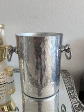 Mauviel M'30 Hammered Aluminum Wine Bucket With Stainless Steel Handles, 4.4-Qt