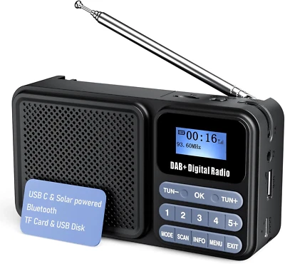 Tragbares DAB Radio Plus FM Radio mit Bluetooth 5.0 80 Voreinstellungen Küchenra - Bild 1 von 4