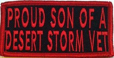 PROUD SON OF A DESERT STORM VET Iron-On Patch MC ARMY Biker Emblem
