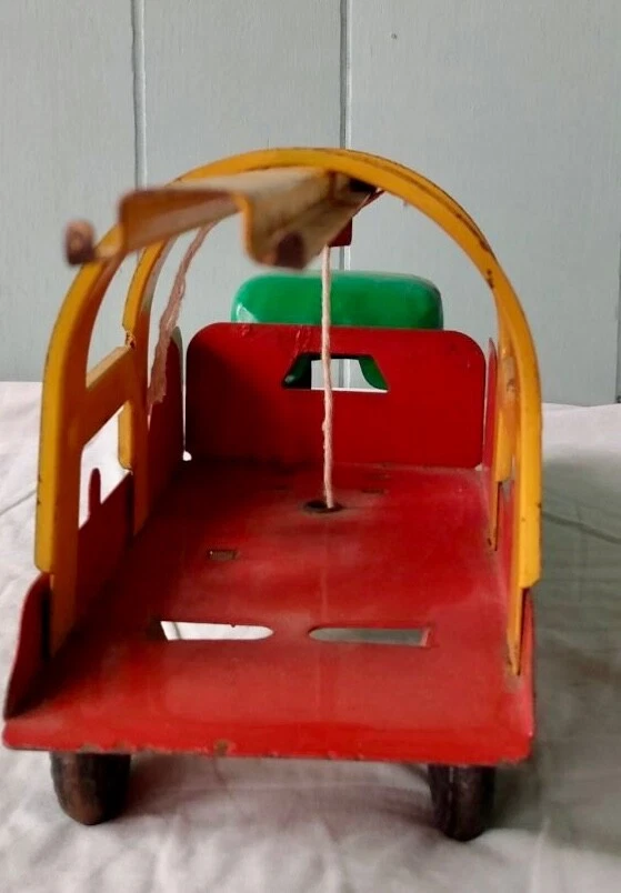 De Colección Banner Prensado Acero Juguete Remolque Camión Banner Servicio de Demolición #1141 Años 40 RARO Foto 4 de 4