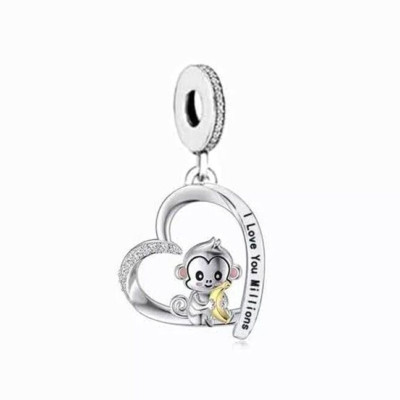   I Love You Millions Charm Liebe Herz Affe Tochter echt Sterling Silber 