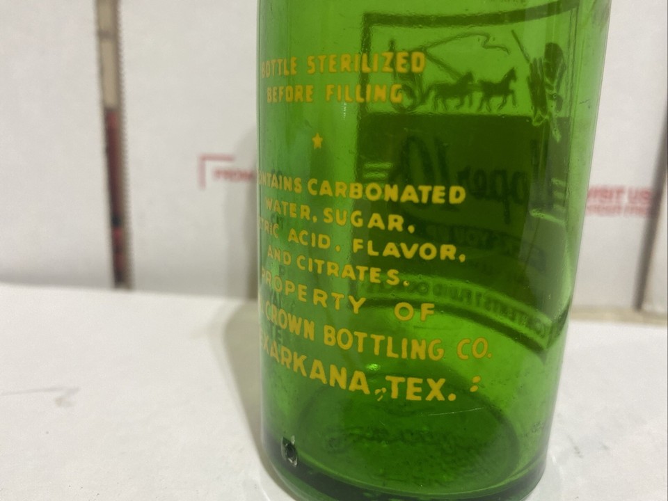 Vintage Upper 10 Soda Bottle 7oz. 1946 "picks you up" Royal Crown