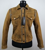 Diesel L-TAHALI Leather Studded Jacket Weste Damen Lederjacke Gr.S Neu Etikett