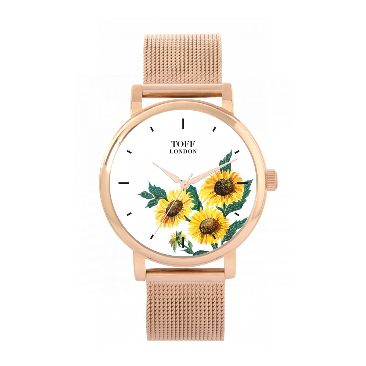 Toff London TLWS-17034 Ladies Yellow Sunflower Flower Watch UK