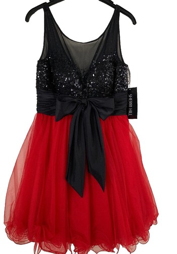 Red Sherri Hill Beaded Homecoming/Cocktail/Prom Dress Stunning Size 6  Padded | eBay