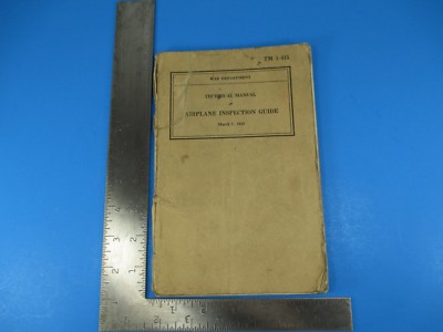 Vintage March 7th, 1942 Technical Manual Airplane Inspection Guide
