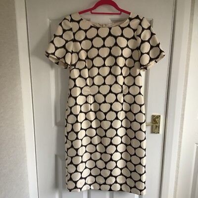 Jacques Vert Gold Spotted Shift Dress Size 12 UK