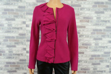 CHICOS DAMEN REINE WALK KOCH WOLLE STRICK BLAZER JACKE PINK ROSA VOLANT  36 38