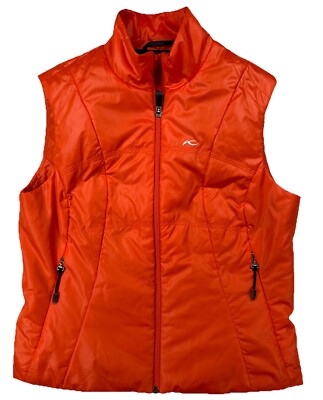 KJUS Motion Vest Women s Size 38 Orange Full Zip Pockets Primaloft