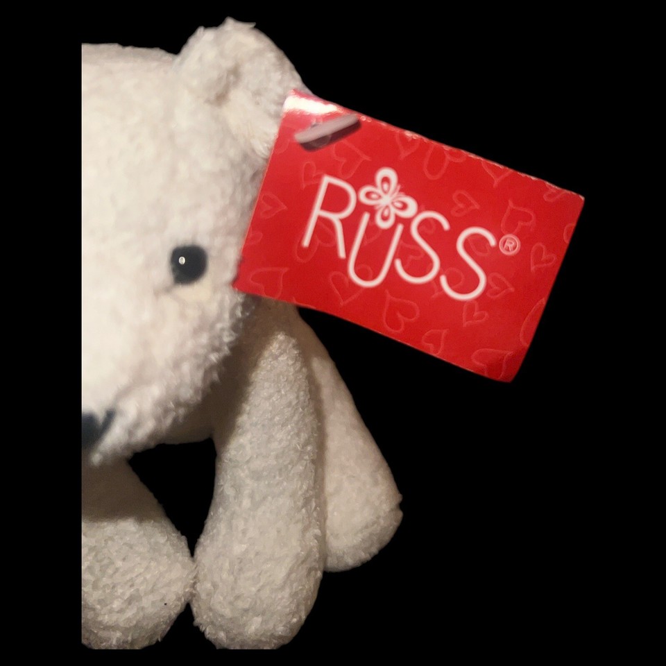 Russ Luv Pets CUBBETT Polar Bear Cub Bean Bag Plush 5” Inches NWT White