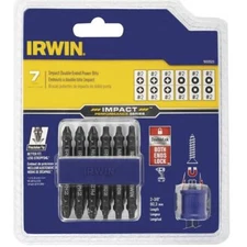 IRWIN 7 - Piece Impact Series Double End Power Screw Bits Set #2 PHILLIPS, #2 SQ
