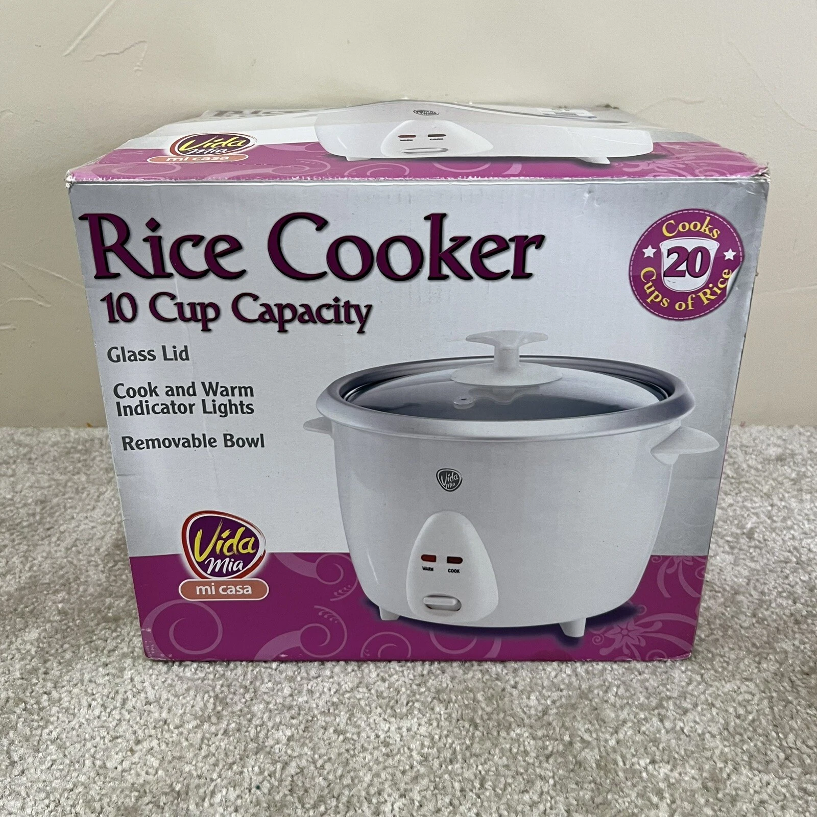 Rice Cooker NIB Vida Mia Rice Cooker 10 Cup Capacity College Dorm Compact