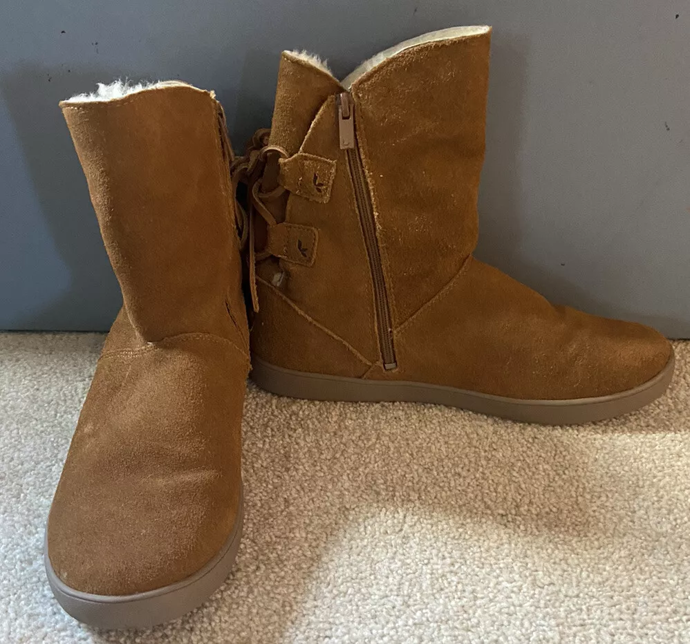 Koolaburra By Ugg Shazi Womens Size 8 Boots Chestnut Brown Tie