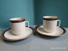 Coppia di Tazze da the vintage in porcellana Bavaria oro  con piattino