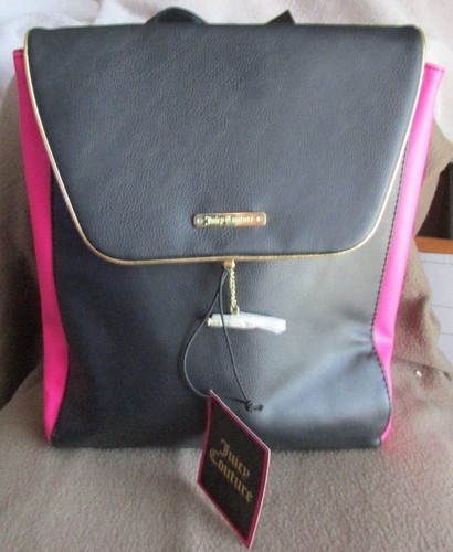 juicy couture black leather backpack