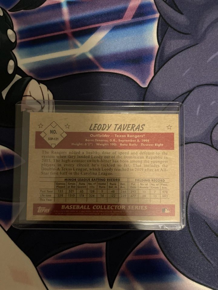 2019 Bowman Heritage Leody Taveras BLACK & WHITE Variant Parallel (#53P-121) - Image 2 of 2