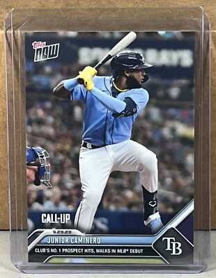 2023 TOPPS NOW #911 JUNIOR CAMINERO RAYS CALL-UP MLB debut Print Run 4139