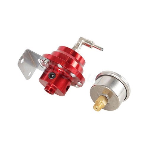Red Universal Adjustable Car Fuel Pressure Regulator& Oil Gauge Kit 0-160 PSI L - Picture 3 of 17