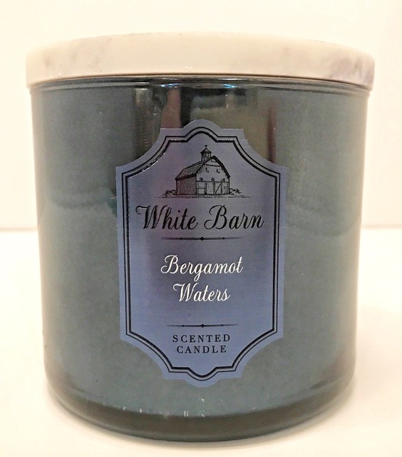 Bath and Body Works White Barn Bergamot Waters 3 Wick Candle for sale