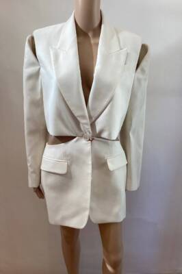 【ALEXANDER MCQUEEN】カットアウト アシンメトリーマキシドレス ALEXANDER MCQUEEN SLASHED DECONSTRUCTED CUTOUT BLAZER sz IT
